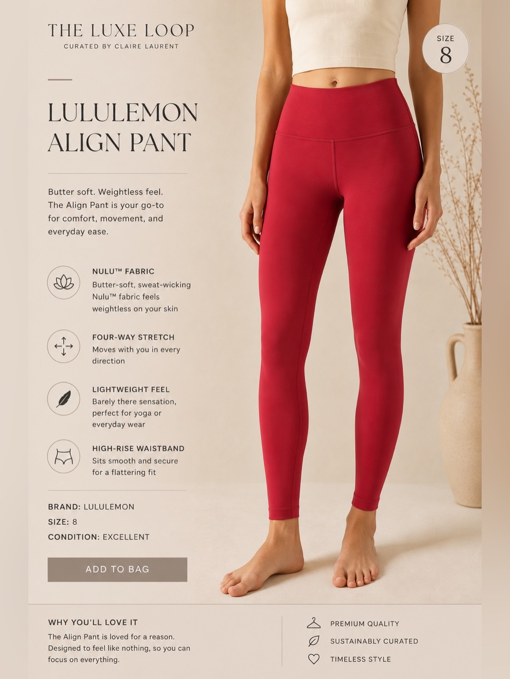 lululemon athletica Align High-Rise Leggings — deep red